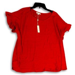 Max Studio short sleeve ruffle sleeve top